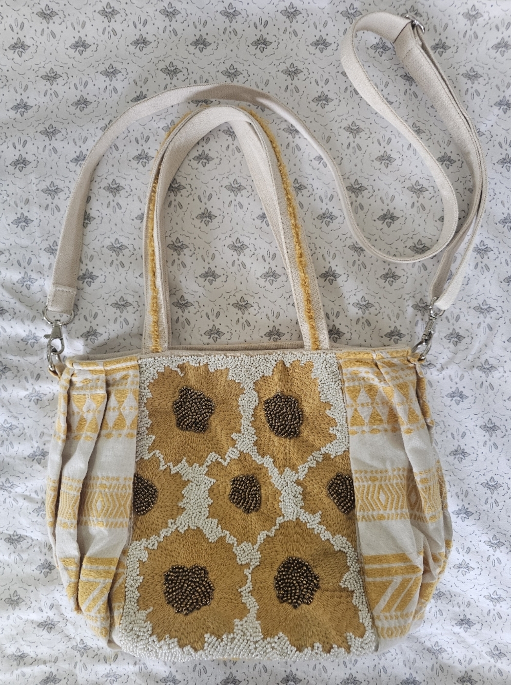 America & Beyond Sunflower Beadwork Satchel